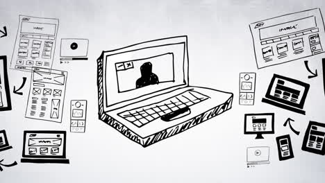 animación digital de un entorno de trabajo digital