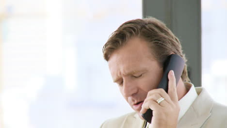 businessman talking on phone