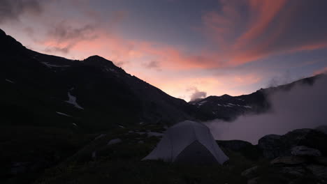 mountain sunset camping