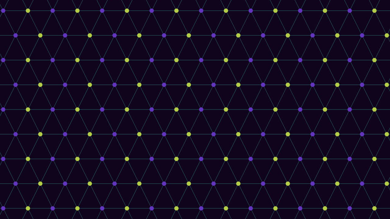 patrón de cuadrícula simétrica con puntos púrpuras y verdes