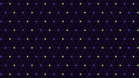 Symmetrical-grid-pattern-with-purple-and-green-dots