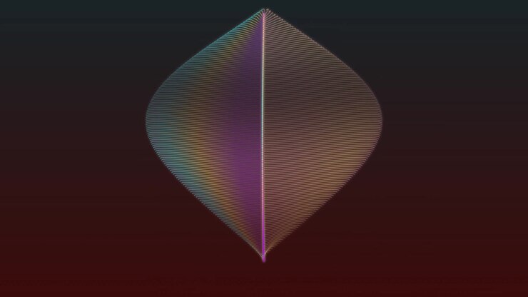 Abstract Geometric Waveform Animation with Iridescent Colors