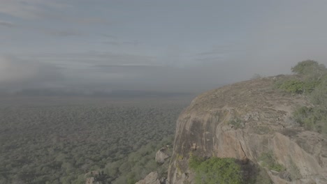 taita hill, in kasigau kenya, aerial drone shot footage