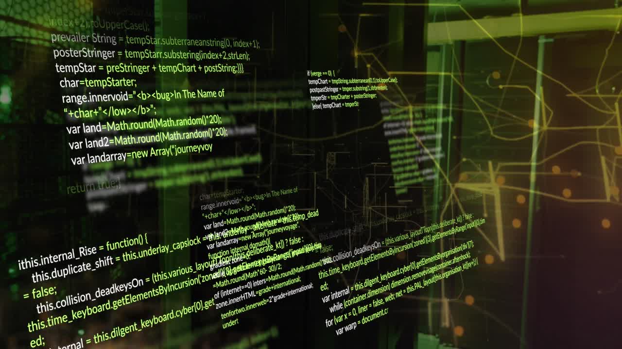 animación del procesamiento de datos contra la sala de servidores de computadoras