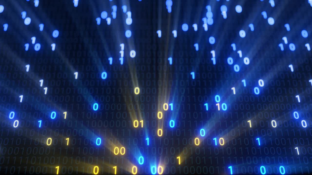 Big data cloud computing internet of things IOT AI network technology. Seamless loop 4K VJ background.