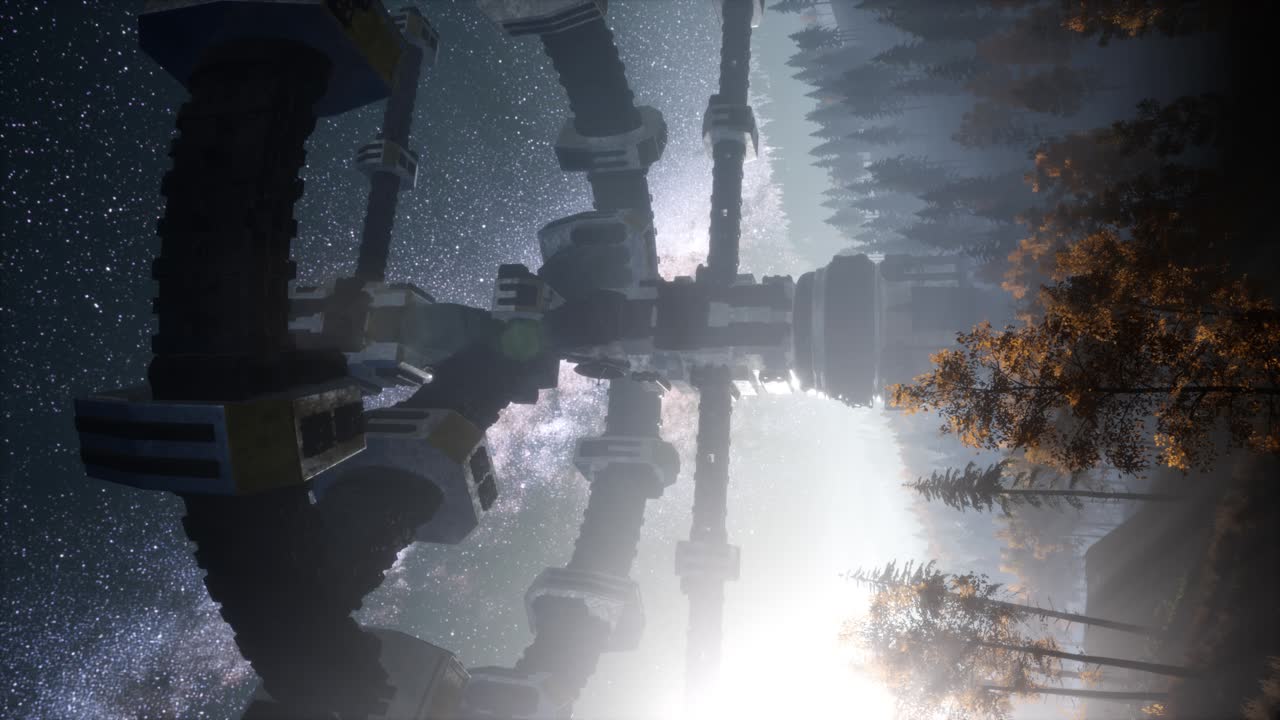 숲 위를 날아다니는 ufo