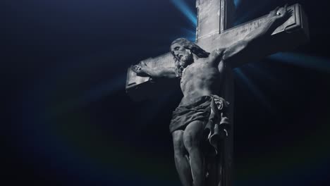 jesus christ on the cross with flare light background