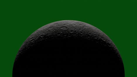 fases de la luna - vídeo de lapso de tiempo del hemisferio norte, rotación de la luna en pantalla verde