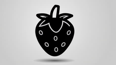 black and white strawberry icon