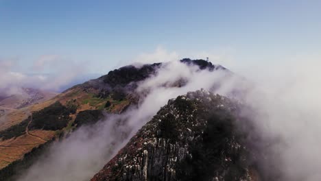 wide aerial view about one of the highest endpoint at porto santo island, portugal