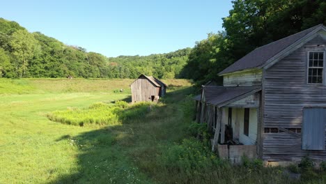 old barns in a rural landscape