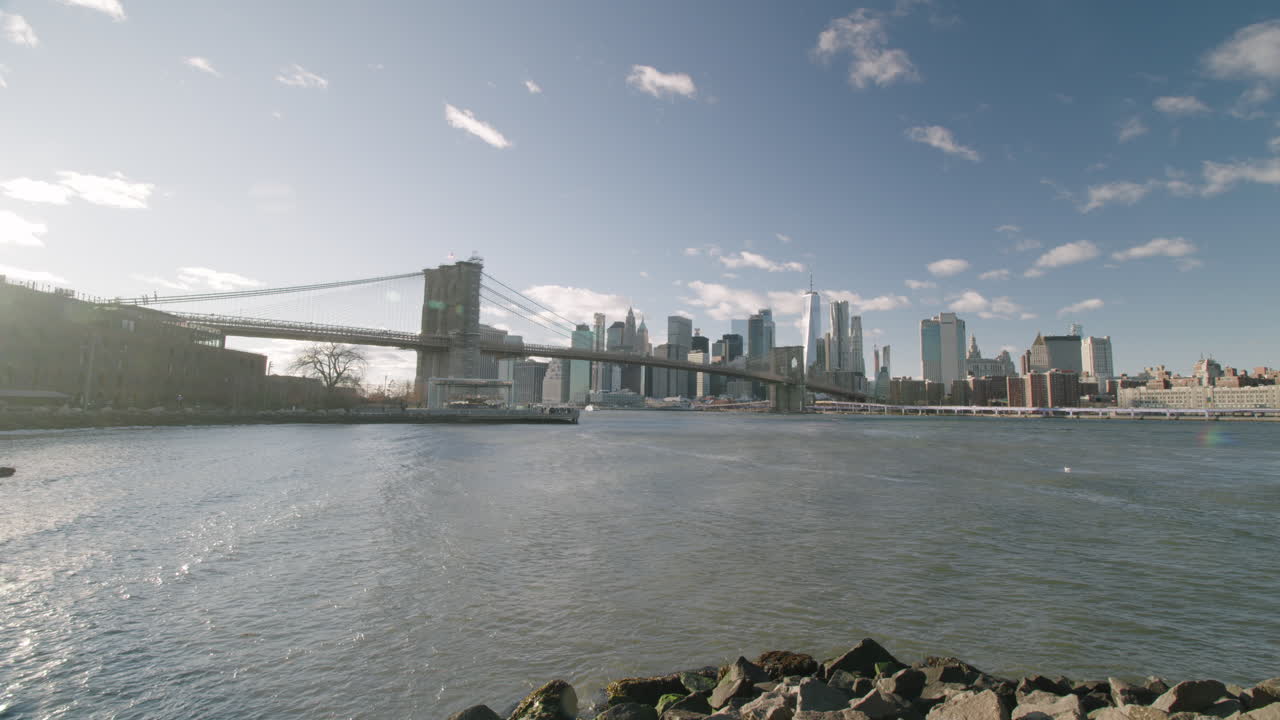 골든 아워에 브루클린 다리 뉴욕시