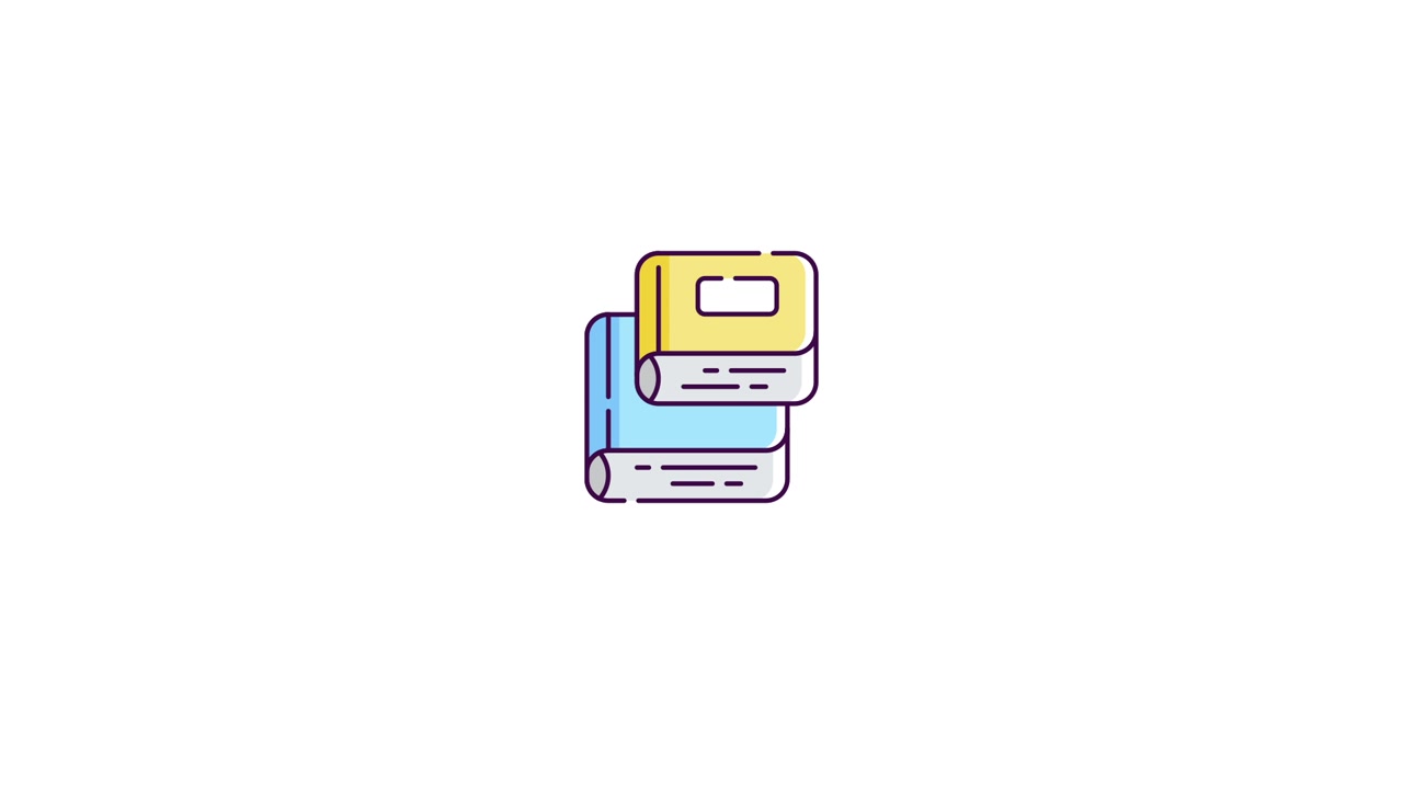 Simple Animated Stack of Books Icon
