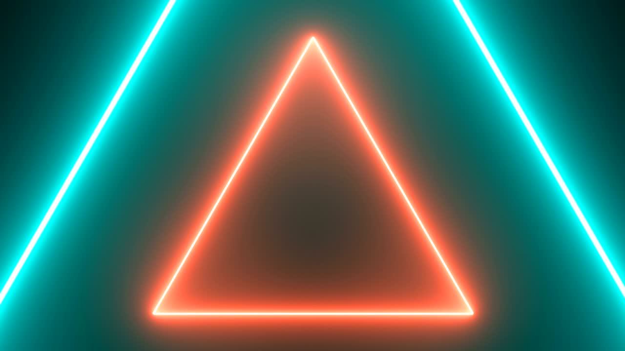 fondo retro abstracto con triángulos de neón bucle sin costuras