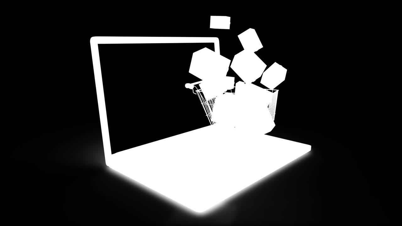 트롤리에 떨어지는 상자