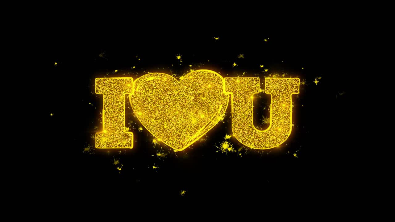 I Love You Glitter Text with Heart