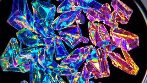 vibrant iridescent crystal shards background