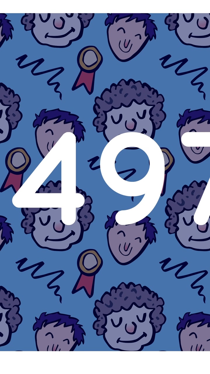 Animación de números e iconos de personas sobre fondo azul