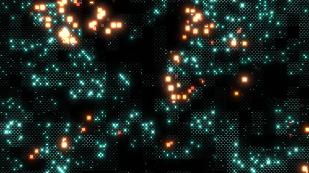 patrón de puntos digitales de arco iris en la pantalla de la computadora