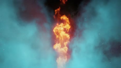 cosmic fire pillar in a nebulous starfield