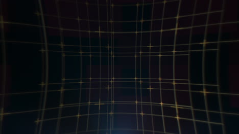 Computer-screen-with-neon-grid-pattern