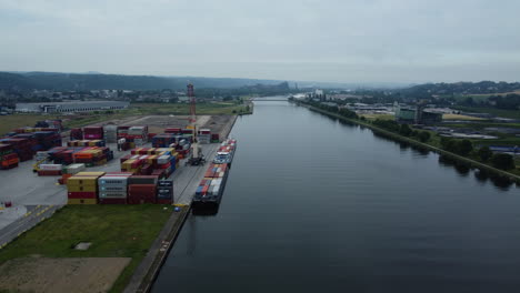 canal shipping port with containers