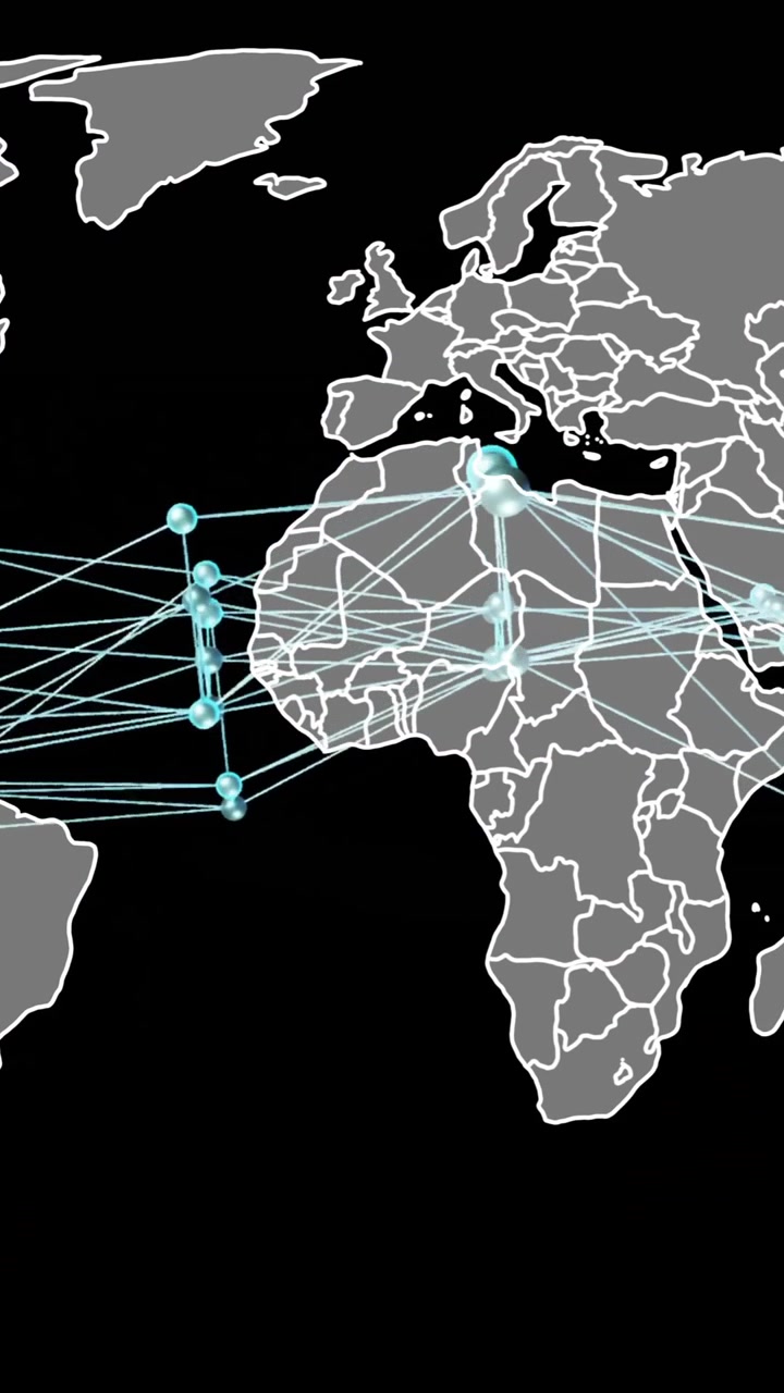 Animation of connections over world map