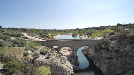 old bridge over the river le pont du diable herault occitanie france