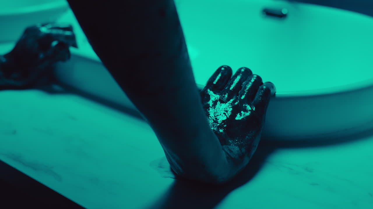 Dirty Hands Over Sink