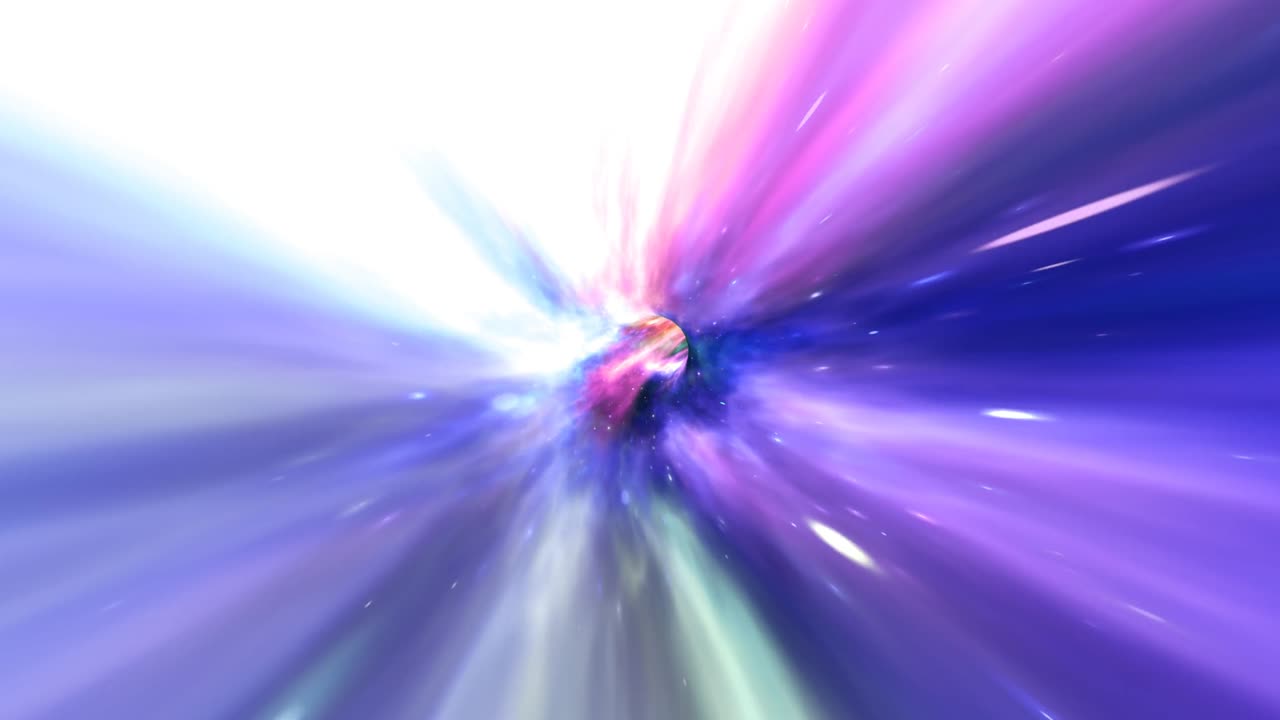 volar a través del agujero de gusano, el túnel de vórtice del hiperespacio en el espacio profundo, las estrellas de la galaxia, la animación de fondo de movimiento de bucle sin fisuras de 4k.