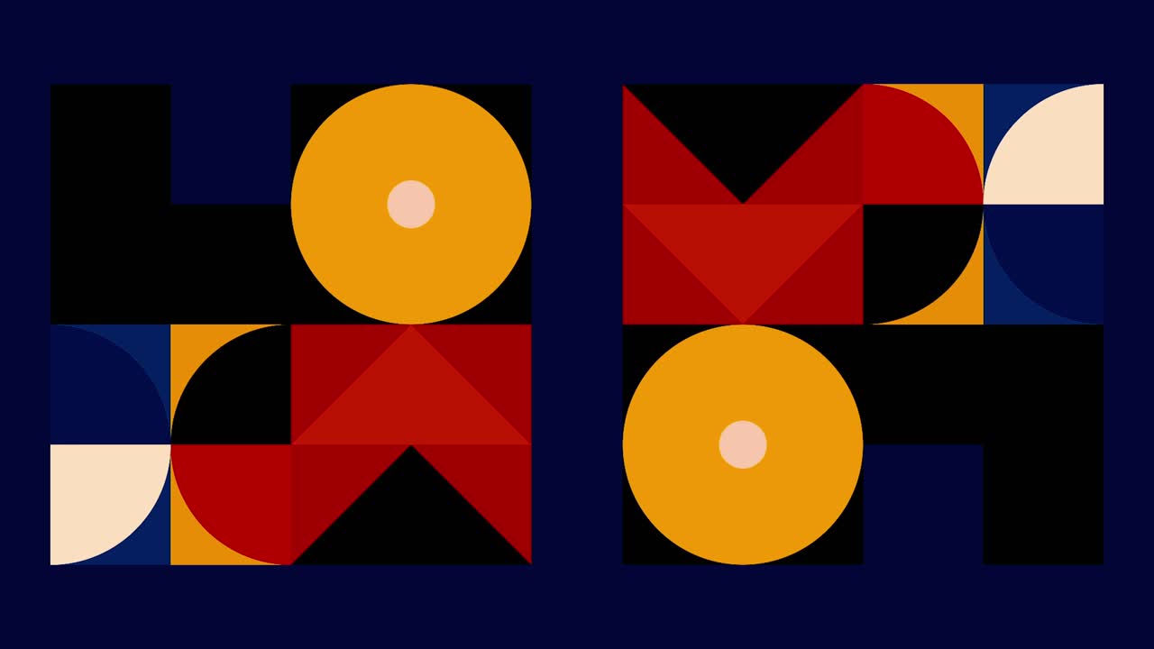 arte geométrico abstracto con formas coloridas