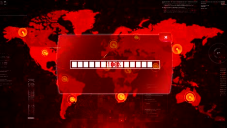 High Alert Alert Warning Attack on Screen World Map.