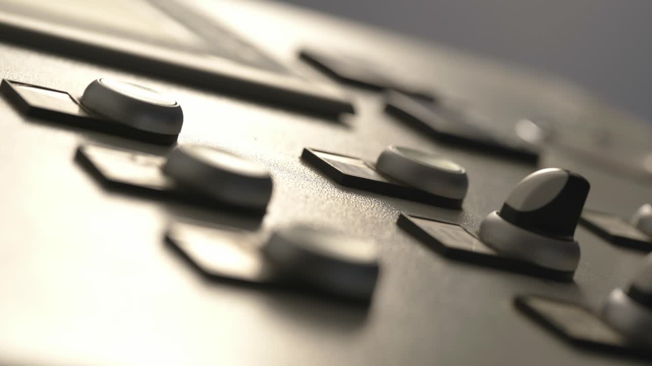 Closeup Of A Person Operating A Automated Industrial Machine For Manufacturing Industry