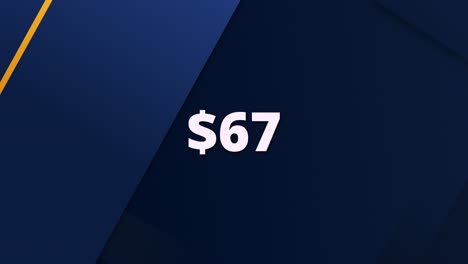 minimal style price animation featuring $67. perfect for digital marketing, online shopping clips, or promotional campaigns