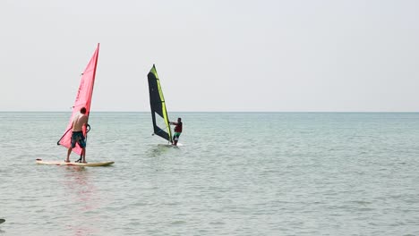 windsurfing on the ocean