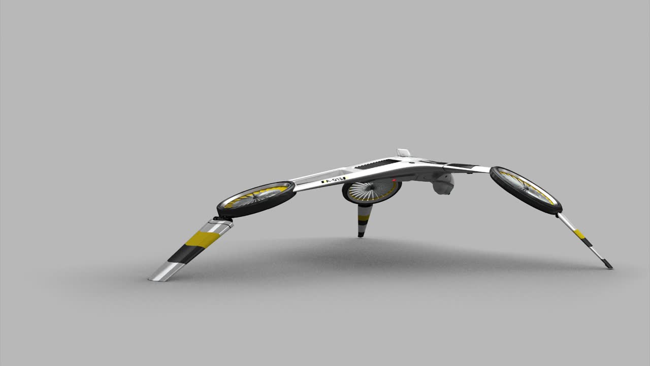 progettazione 3d futuristica del drone