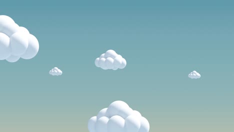 animación de nubes sobre un fondo azul