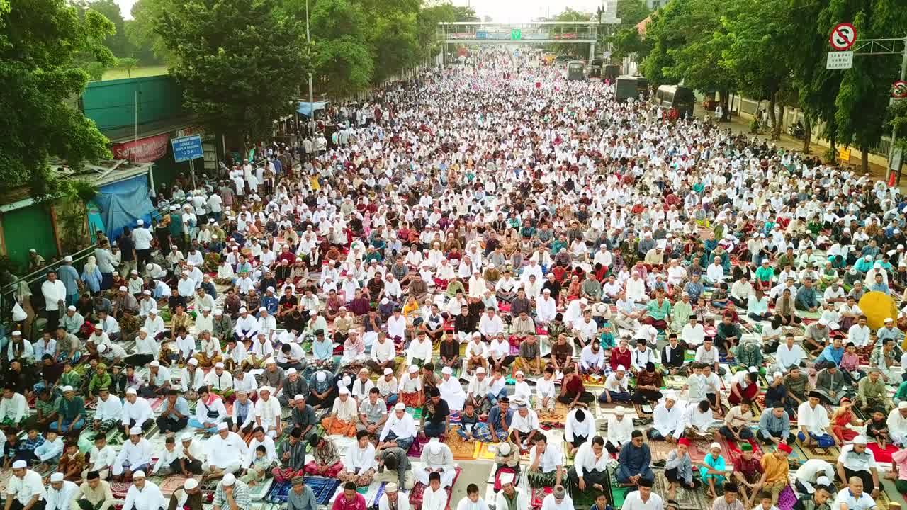 Muslim people praying on Eid Al Fitr day