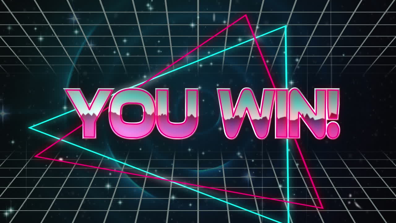 어두운 배경에 네온 선 위에 텍스트를 이기는 애니메이션