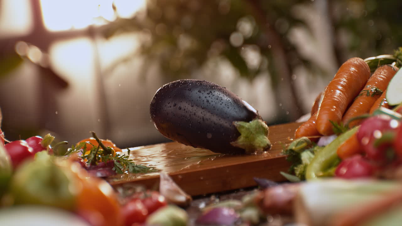 verduras frescas en una tabla de cortar