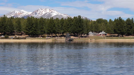 drone perspective of esquel showcasing stunning laguna la zeta natural reserve