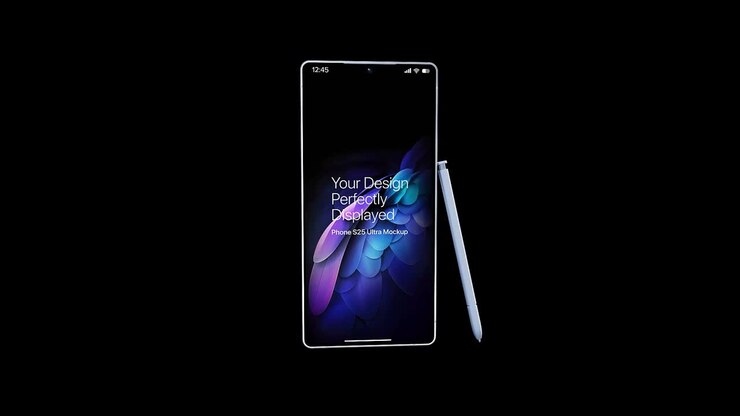 Template mockup di smartphone pulito S25 Ultra per vetrina di app e presentazione mobile