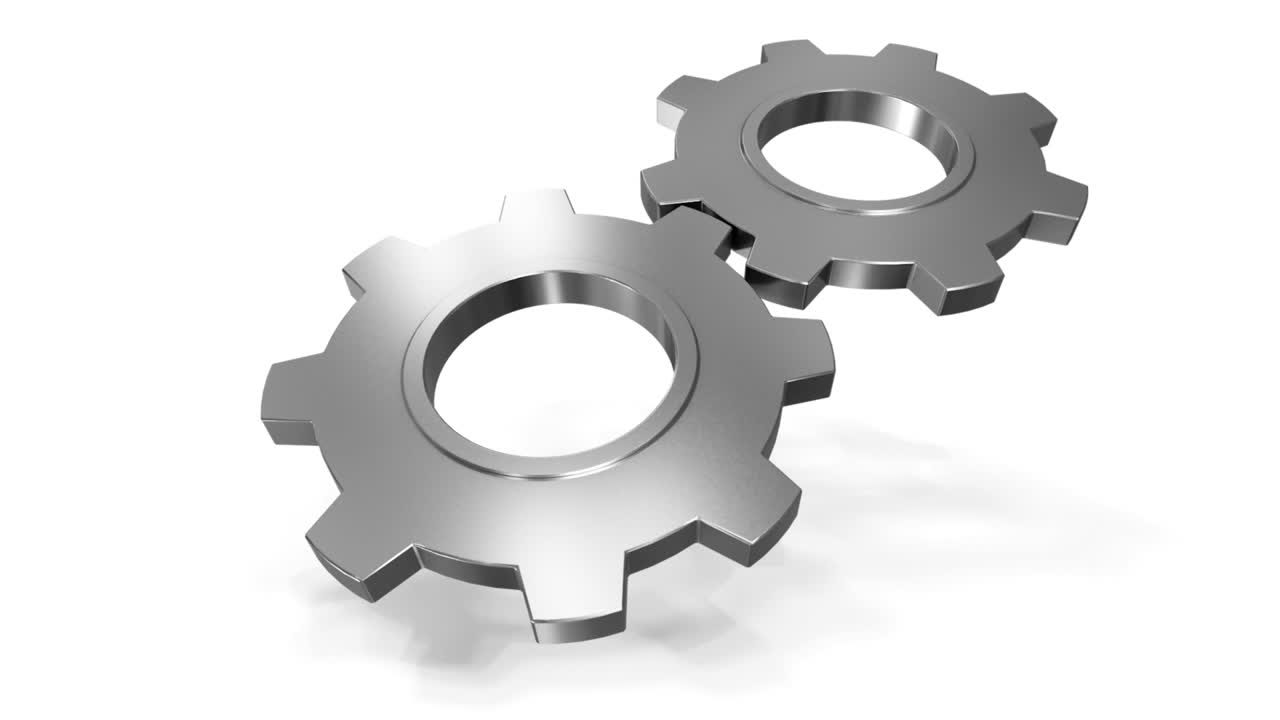 video de fondo industrial con engranajes. animación en 3d.