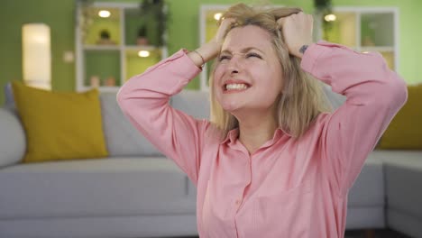 crying young woman having a nervous breakdown.