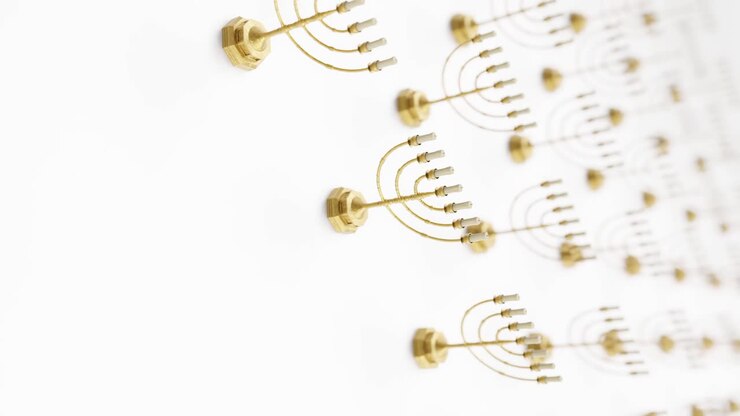 Golden Menorahs on a Vibrant white Background vertical