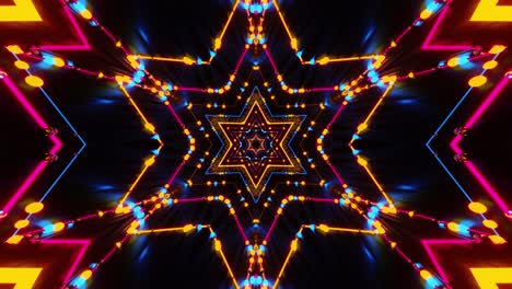 abstract neon star tunnel visuals