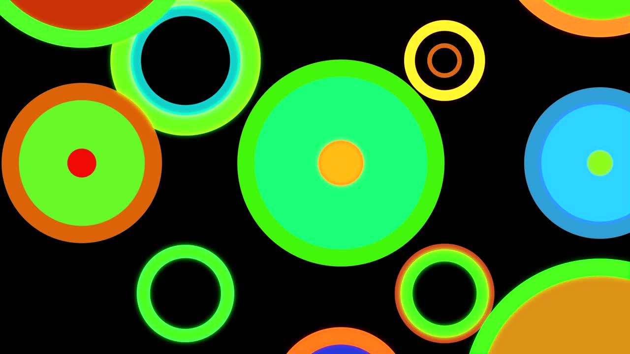 Abstract Colorful Animated Circle Rings Video Loop Background – 4k Resolution Closeup Composition. Seamless Loop