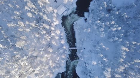 Drone-in-Myllykoski-Lapland-at-sunset