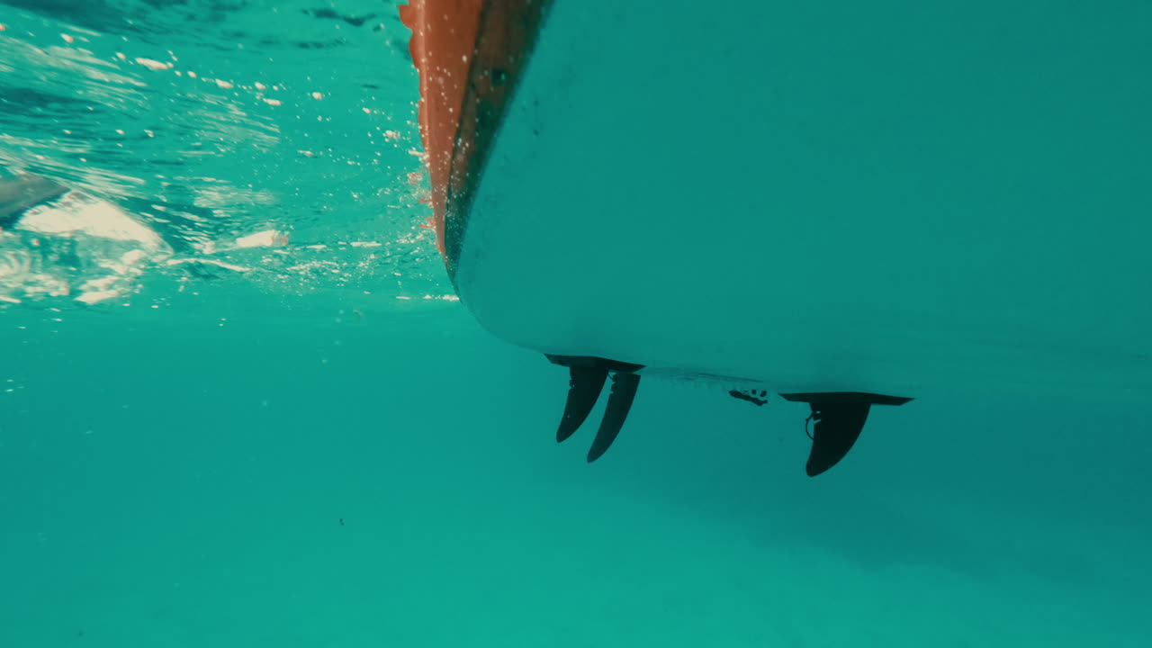 Surfboard underwater view