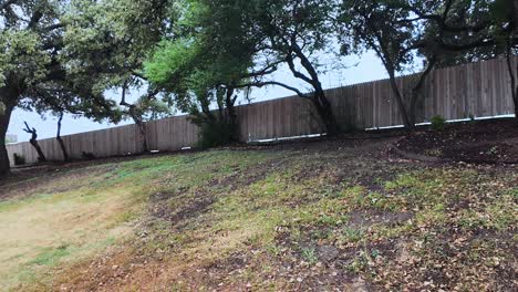 view of grassy knoll fence with slow camera pan left